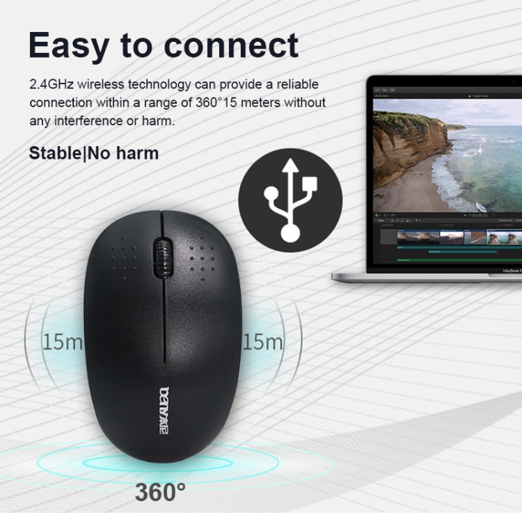 Beny G30 2.4GHz 1600DPI Fashion Portable Wireless Silent Mouse (Pink)