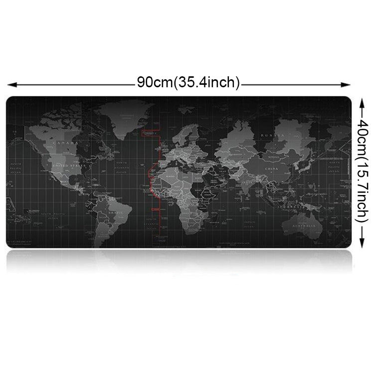 Extended Large Anti-Slip World Map Pattern Soft Rubber Smooth Cloth Surface Game Mouse Pad Keyboard Mat, Size: 90 x 40cm