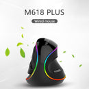 DELUX M618 Plus RGB Wired Optical Mouse Ergonomic Vertical Mouse 4000DPI