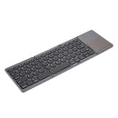 B033 Rechargeable 3-Folding 64 Keys Bluetooth Wireless Keyboard with Touchpad(Grey)