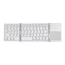B033 Rechargeable 3-Folding 64 Keys Bluetooth Wireless Keyboard with Touchpad(Silver)