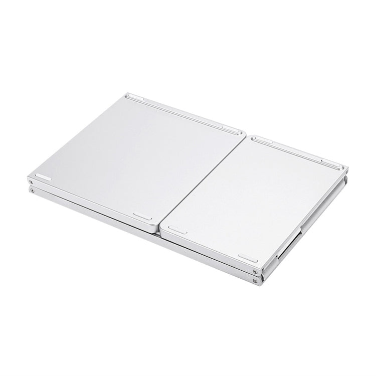 B033 Rechargeable 3-Folding 64 Keys Bluetooth Wireless Keyboard with Touchpad(Silver)