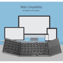 B033 Rechargeable 3-Folding 64 Keys Bluetooth Wireless Keyboard with Touchpad(Silver)