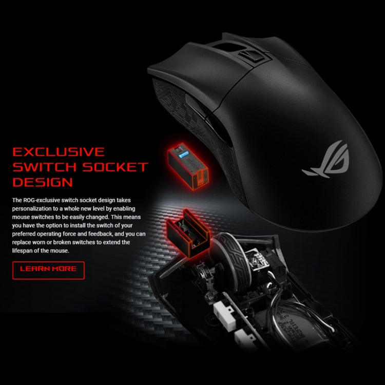 ASUS Gladius II G II Wireless Version 16000DPI 2.4GHz + Bluetooth + Wireline Three-mode RGB Illuminate Wireless Optical Gaming Mouse with Detachable Cable