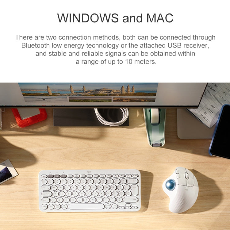 Logitech ERGO M575 Creative Wireless Trackball Mouse (White)