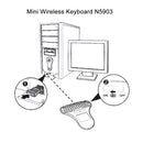 N5903 2.4GHz Mini Wireless Keyboard with Touchpad & USB Mini Receiver, Size: 127 x 134 x 25mm(Black)
