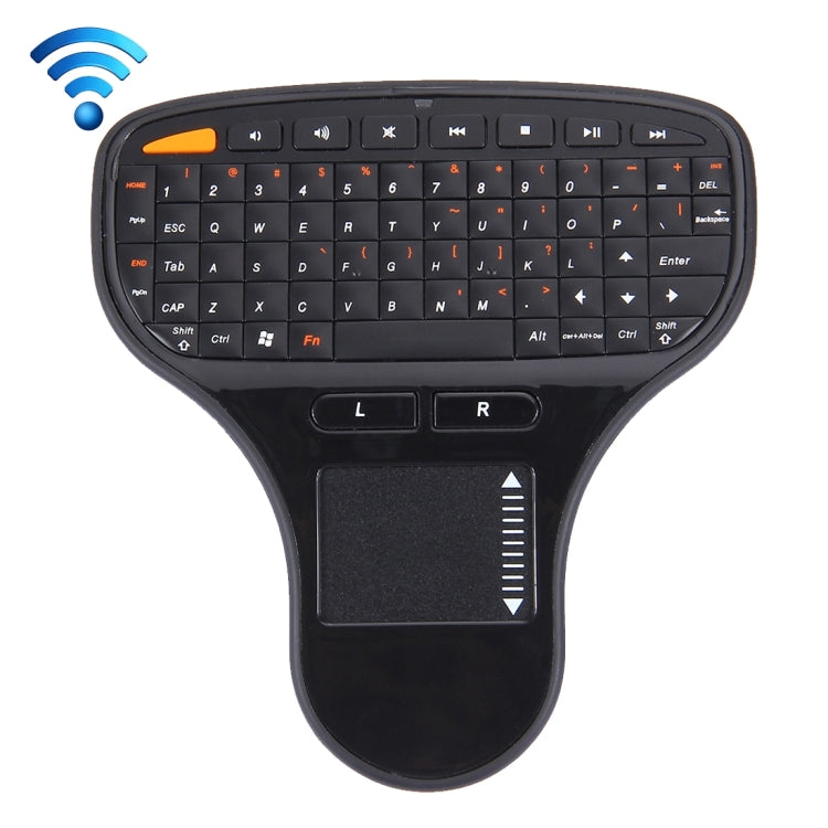 N5903 2.4GHz Mini Wireless Keyboard with Touchpad & USB Mini Receiver, Size: 127 x 134 x 25mm(Black)