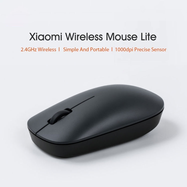 Original Xiaomi MWWM01 2.4GHz 1000DPI Symmetrical Wireless Mouse Lite(Black)