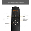 VIBOTON UKB-521 2.4GHz Wireless Multimedia Control Air Mouse Keyboard Remote for PC, Tablet, TV Box(Black)