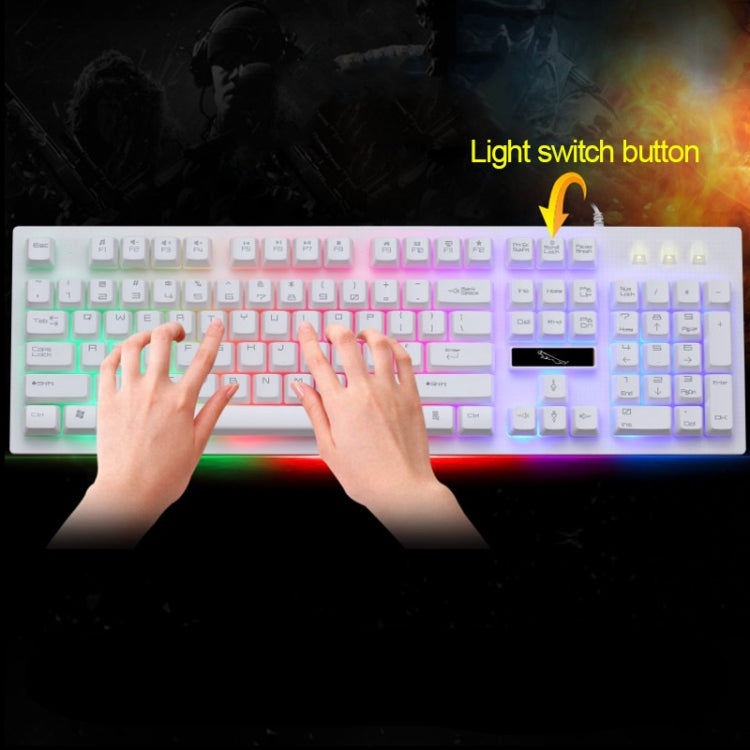ZGB G20 104 Keys USB Wired Mechanical Feel Glowing Computer Keyboard Gaming Keyboard(Black)