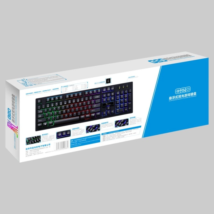 ZGB G20 104 Keys USB Wired Mechanical Feel Glowing Computer Keyboard Gaming Keyboard(Black)