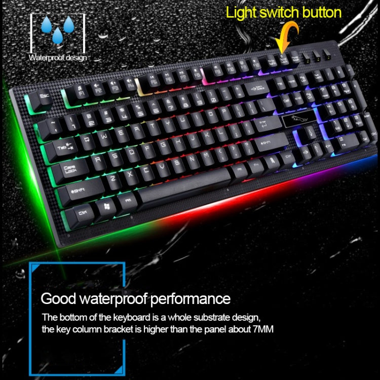 ZGB G20 104 Keys USB Wired Mechanical Feel Glowing Computer Keyboard Gaming Keyboard(White)