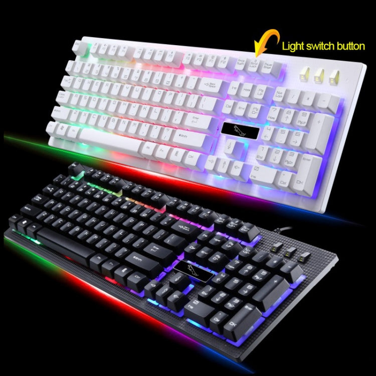ZGB G20 104 Keys USB Wired Mechanical Feel Glowing Computer Keyboard Gaming Keyboard(White)