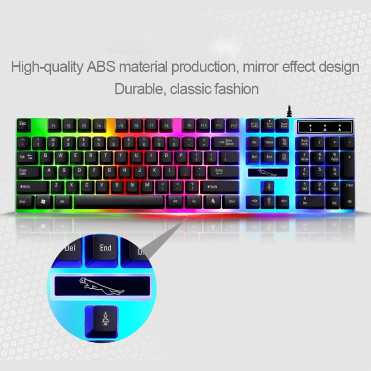 ZGB G21 104 Keys USB Wired Mechanical Feel Colorful Backlight Office Computer Keyboard Gaming Keyboard(Black)