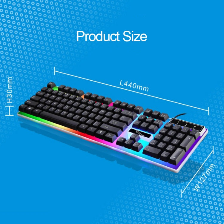 ZGB G21 104 Keys USB Wired Mechanical Feel Colorful Backlight Office Computer Keyboard Gaming Keyboard(Black)