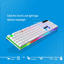 ZGB G21 104 Keys USB Wired Mechanical Feel Colorful Backlight Office Computer Keyboard Gaming Keyboard(White)