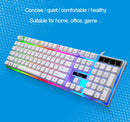 ZGB G21 104 Keys USB Wired Mechanical Feel Colorful Backlight Office Computer Keyboard Gaming Keyboard(White)