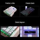 ZGB G700 104 Keys USB Wired Mechanical Feel Glowing Metal Panel Suspension Gaming Keyboard with Phone Holder(Gold)