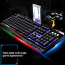 ZGB G700 104 Keys USB Wired Mechanical Feel Glowing Metal Panel Suspension Gaming Keyboard with Phone Holder(Gold)