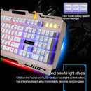 ZGB G700 104 Keys USB Wired Mechanical Feel Glowing Metal Panel Suspension Gaming Keyboard with Phone Holder(Gold)