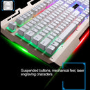 ZGB G700 104 Keys USB Wired Mechanical Feel Glowing Metal Panel Suspension Gaming Keyboard with Phone Holder(Gold)