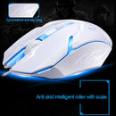 ZGB G20 1600 DPI Professional Wired Glowing Mechanical Feel Suspension Keyboard + Optical Mouse Kit for Laptop, PC(White)