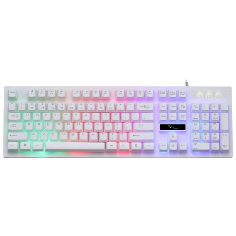ZGB G20 1600 DPI Professional Wired Glowing Mechanical Feel Suspension Keyboard + Optical Mouse Kit for Laptop, PC(White)