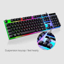 ZGB G21 1600 DPI Professional Wired Colorful Backlight Mechanical Feel Suspension Keyboard + Optical Mouse Kit for Laptop, PC(Black)