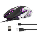 ZERODATE X70 2.4GHz Wireless 6-Keys 2400 DPI Adjustable Ergonomics Optical Gaming Mouse with Breathing Light(Black)