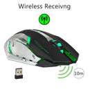 ZERODATE X70 2.4GHz Wireless 6-Keys 2400 DPI Adjustable Ergonomics Optical Gaming Mouse with Breathing Light(Black)