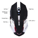 ZERODATE X70 2.4GHz Wireless 6-Keys 2400 DPI Adjustable Ergonomics Optical Gaming Mouse with Breathing Light(Black)