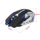 ZERODATE X70 2.4GHz Wireless 6-Keys 2400 DPI Adjustable Ergonomics Optical Gaming Mouse with Breathing Light(Black)