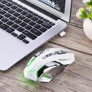 ZERODATE X70 2.4GHz Wireless 6-Keys 2400 DPI Adjustable Ergonomics Optical Gaming Mouse with Breathing Light(White)