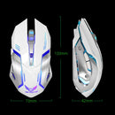 ZERODATE X70 2.4GHz Wireless 6-Keys 2400 DPI Adjustable Ergonomics Optical Gaming Mouse with Breathing Light(White)