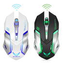 ZERODATE X70 2.4GHz Wireless 6-Keys 2400 DPI Adjustable Ergonomics Optical Gaming Mouse with Breathing Light(Black)