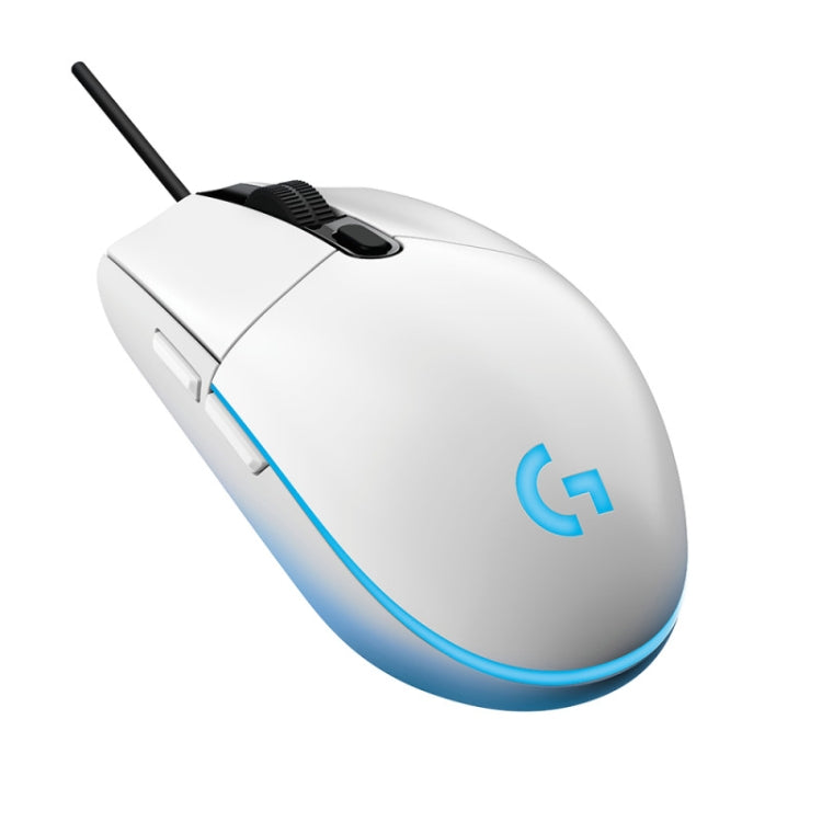 Logitech G102 6-keys RGB Glowing 6000DPI Five-speed Adjustable Wired Optical Gaming Mouse, Length: 2m (White)