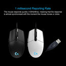 Logitech G102 6-keys RGB Glowing 6000DPI Five-speed Adjustable Wired Optical Gaming Mouse, Length: 2m (White)