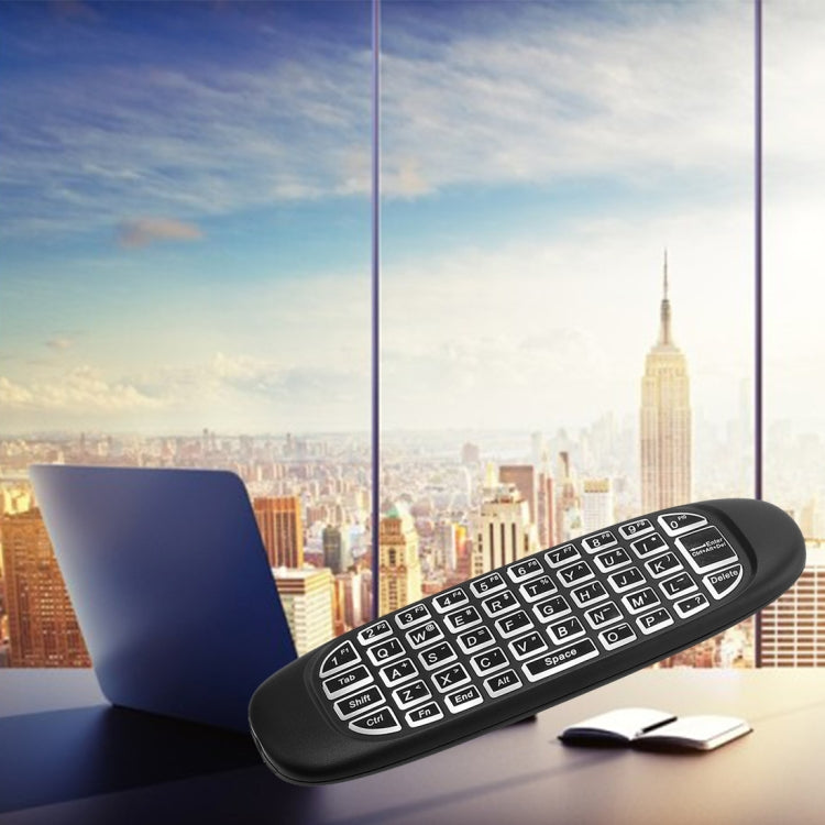 C120 Back-light Air Mouse 2.4GHz Wireless Keyboard 3D Gyroscope Sense Android Remote Controller for PC, Android TV Box / Smart TV, Game Devices