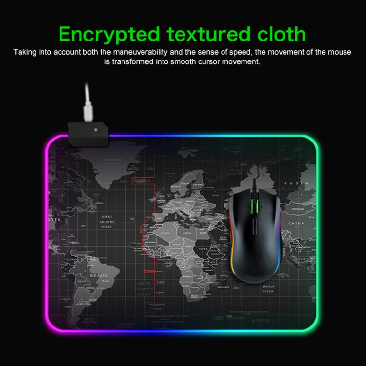 Computer World Map Pattern Illuminated Mouse Pad, Size: 90 x 40 x 0.4cm