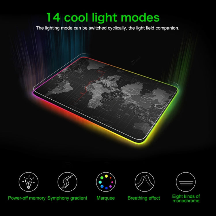 Computer World Map Pattern Illuminated Mouse Pad, Size: 90 x 40 x 0.4cm