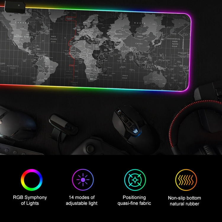 Computer World Map Pattern Illuminated Mouse Pad, Size: 90 x 40 x 0.4cm