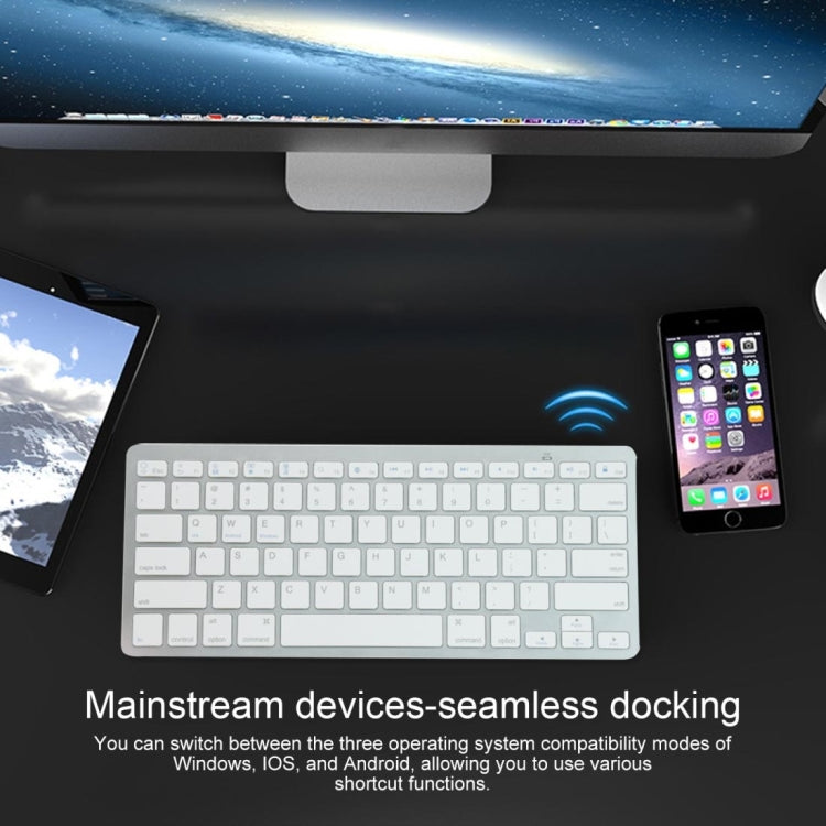 K09 Ultrathin 78 Keys Bluetooth 3.0 Wireless Keyboard (White)