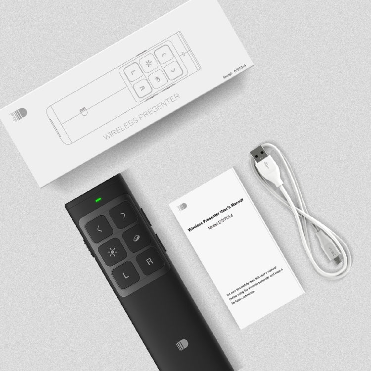 Doosl DSIT014 2.4GHz Rechargeable New Edition PowerPoint Presentation Remote Control Multi-functional Laser Pointer with Electronic Mark & Mark Clear & Volume Adjust Function for PowerPoint / Keynote / Prezi, Control Distance: 100m(Black)