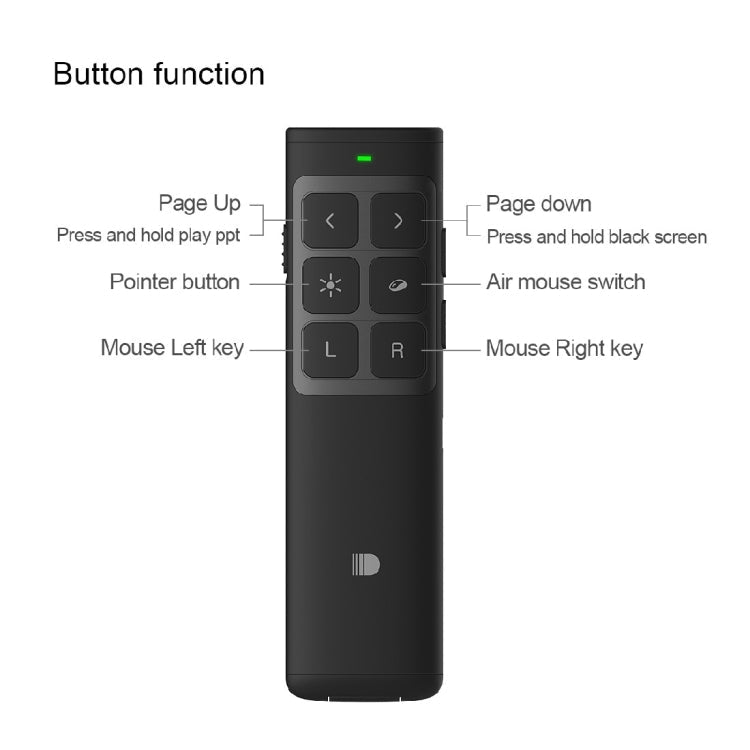 Doosl DSIT014 2.4GHz Rechargeable New Edition PowerPoint Presentation Remote Control Multi-functional Laser Pointer with Electronic Mark & Mark Clear & Volume Adjust Function for PowerPoint / Keynote / Prezi, Control Distance: 100m(Black)