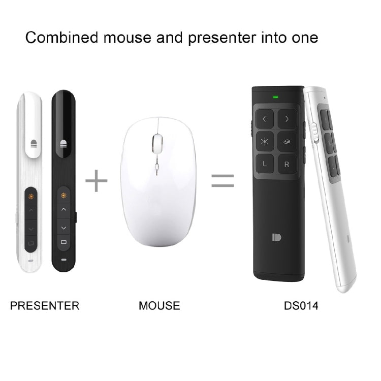 Doosl DSIT014 2.4GHz Rechargeable New Edition PowerPoint Presentation Remote Control Multi-functional Laser Pointer with Electronic Mark & Mark Clear & Volume Adjust Function for PowerPoint / Keynote / Prezi, Control Distance: 100m(Black)