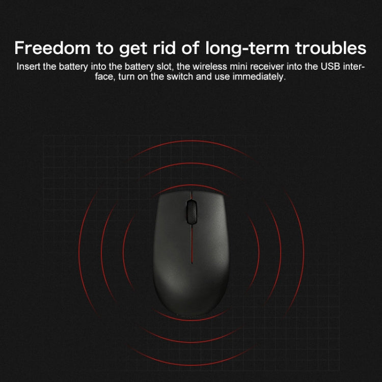 Lenovo N1901A-L300 Simple Design Wireless Optics Mouse (Black)