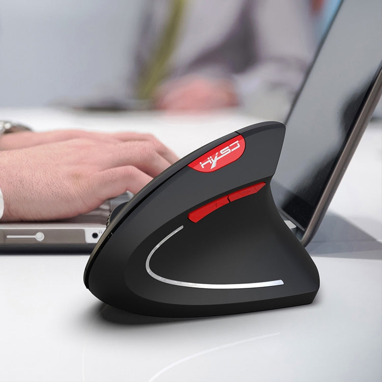 HXSJ T29 Bluetooth 3.0 Wireless Bluetooth 6-Keys 2400 DPI Adjustable Ergonomics Optical Vertical Mouse(Black)