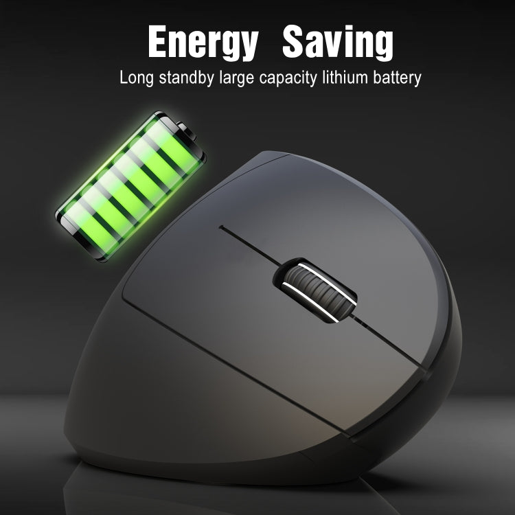 HXSJ T29 Bluetooth 3.0 Wireless Bluetooth 6-Keys 2400 DPI Adjustable Ergonomics Optical Vertical Mouse(Black)