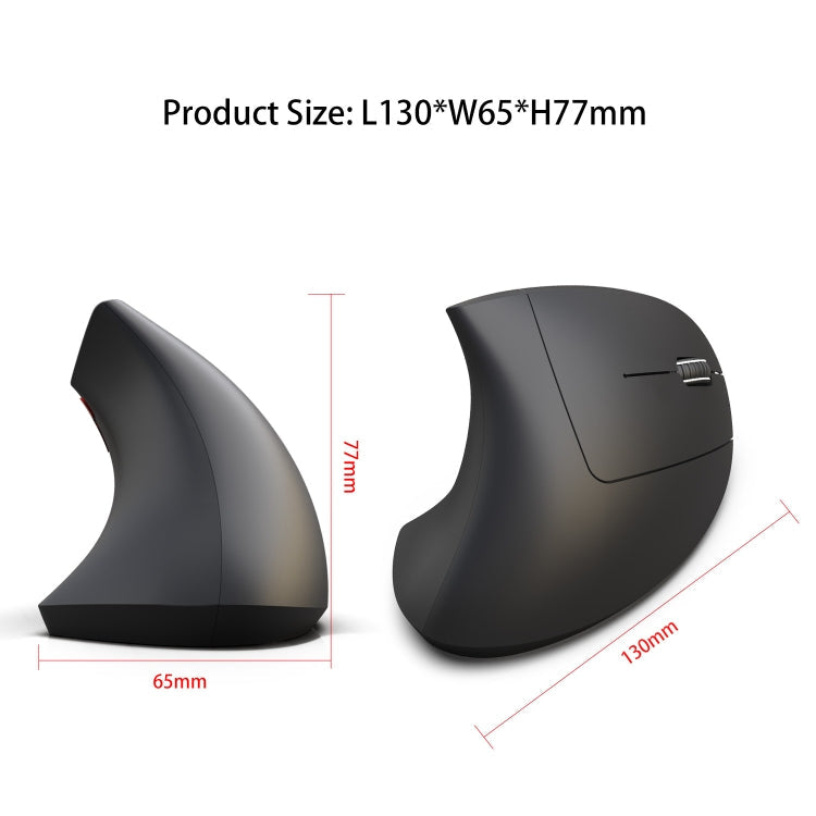 HXSJ T29 Bluetooth 3.0 Wireless Bluetooth 6-Keys 2400 DPI Adjustable Ergonomics Optical Vertical Mouse(Black)