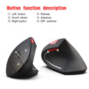 HXSJ T29 Bluetooth 3.0 Wireless Bluetooth 6-Keys 2400 DPI Adjustable Ergonomics Optical Vertical Mouse(Black)